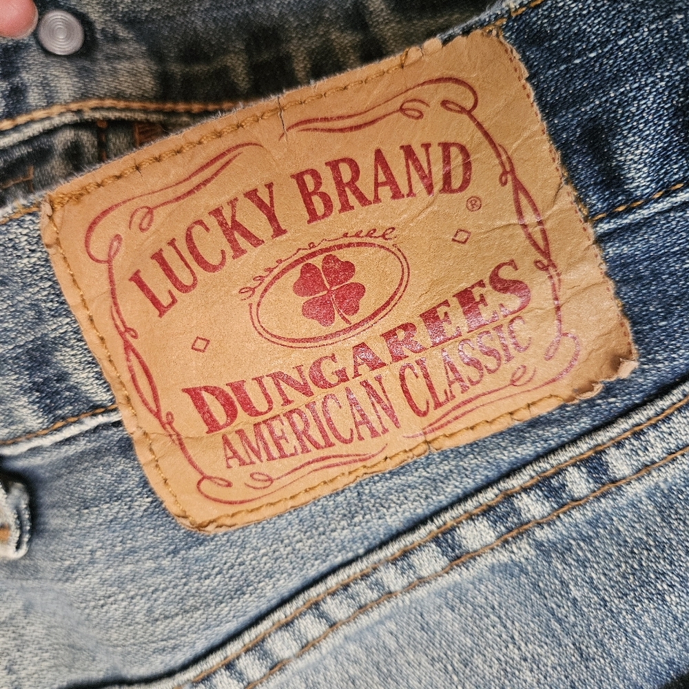 Lucky Brand Faded Blue Straight-Leg Jeans 100% Cotton - Picture 6 of 13